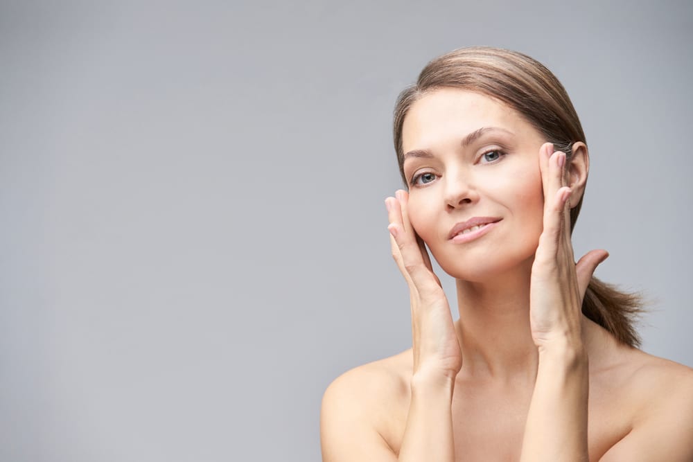 Beautiful mature woman with great skin who may have had nonsurgical or surgical treatments.